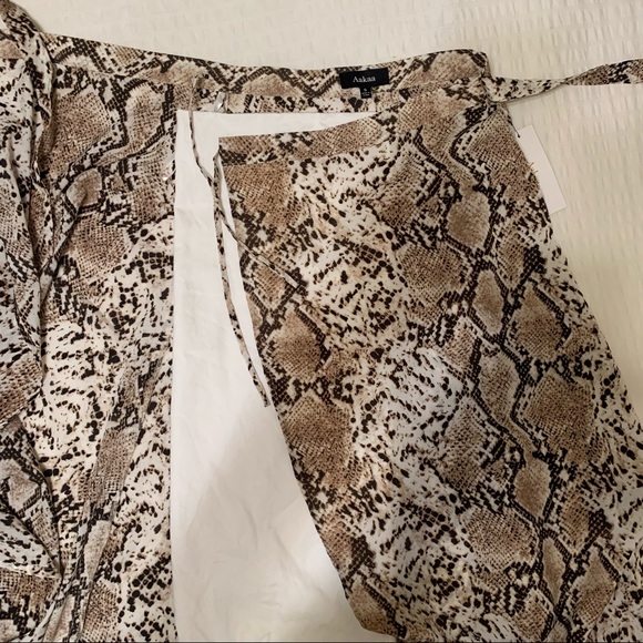 Snake / python print wrap maxi skirt NWT - Picture 11 of 12